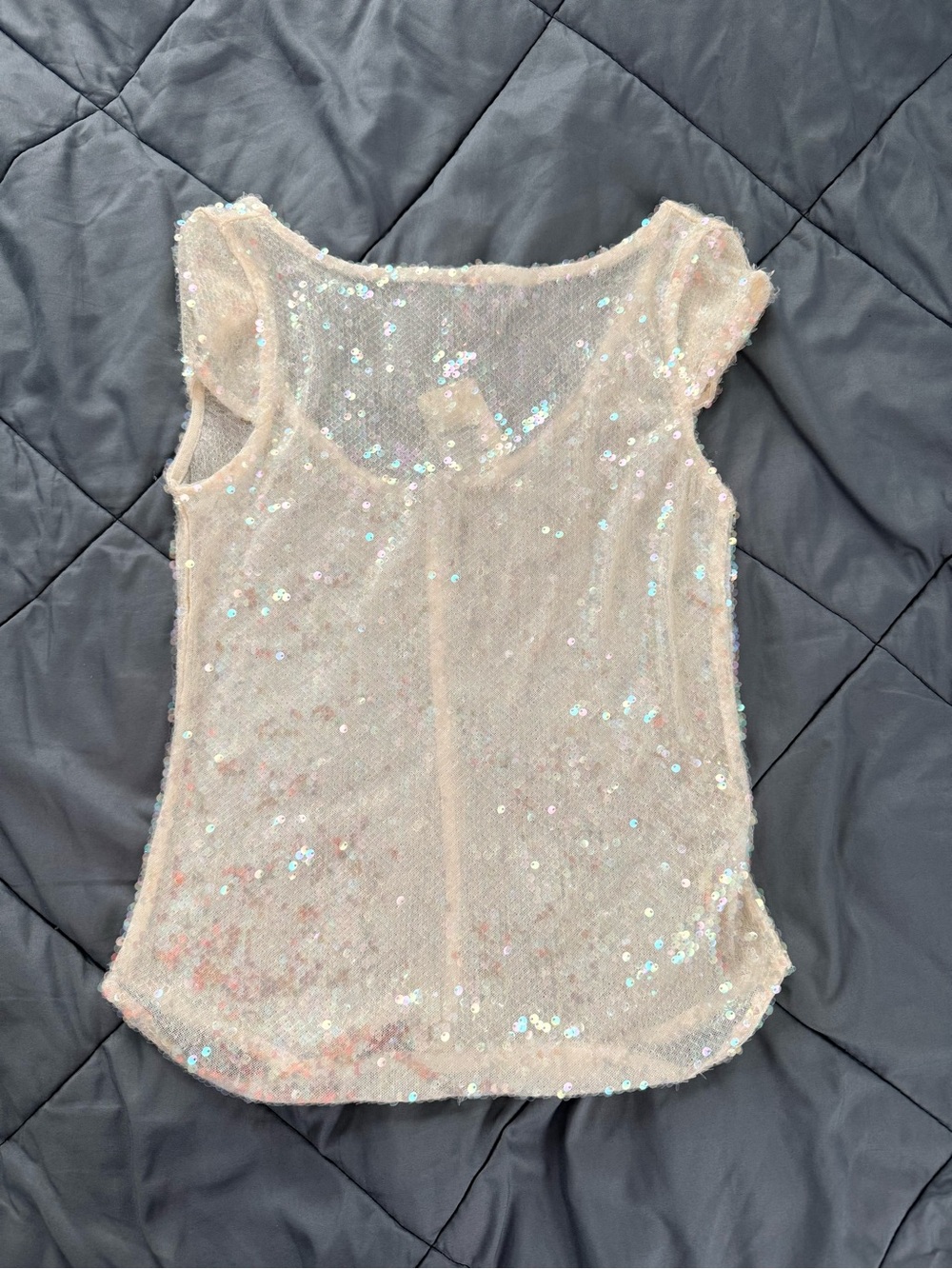 Free People Iridescent Sequin Cap-Sleeve Camisole - Blush Iridescent